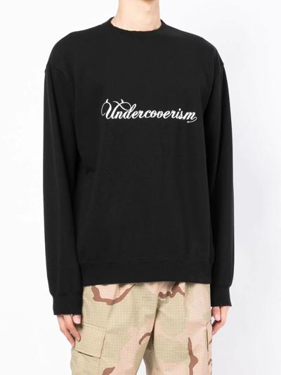 Shop Undercoverism Logo-print Cotton Sweater In Black