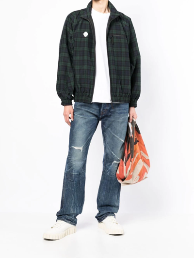 Undercover Check-pattern Bomber Jacket In Green
