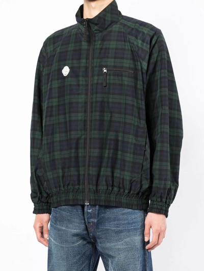 Shop Undercover Check-pattern Bomber Jacket In Green