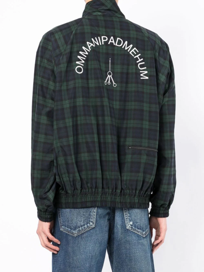 Shop Undercover Check-pattern Bomber Jacket In Green