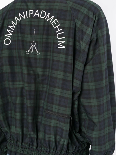 Shop Undercover Check-pattern Bomber Jacket In Green