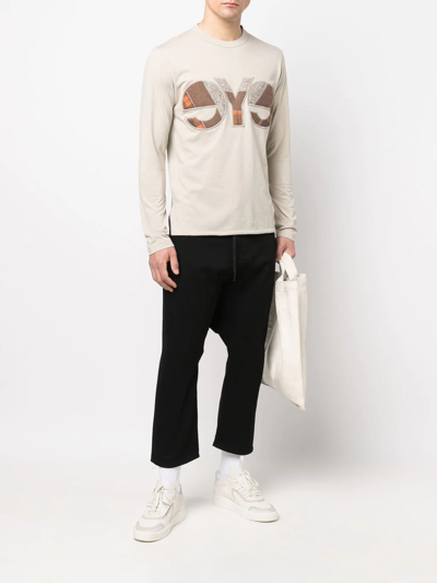 Shop Junya Watanabe Embroidered-design Sweatshirt In Neutrals