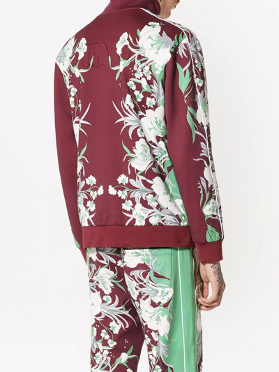 Shop Valentino Graphic-print Zip-fastening Jacket In Red