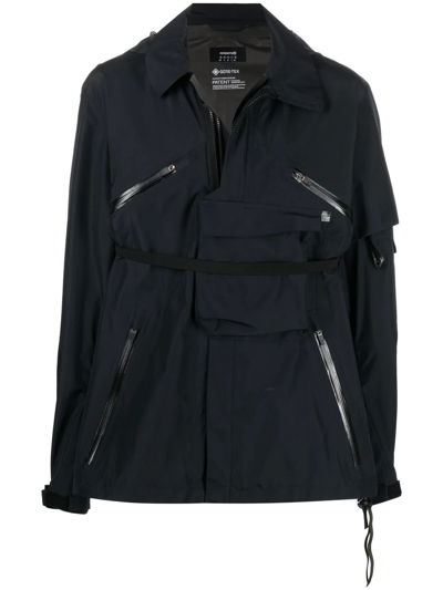 Shop Acronym Zip-detail Hooded Jacket In Black
