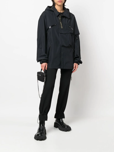 Shop Acronym Zip-detail Hooded Jacket In Black