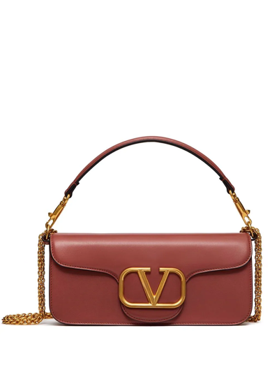 Shop Valentino Vlogo Chain Shoulder Bag In Brown
