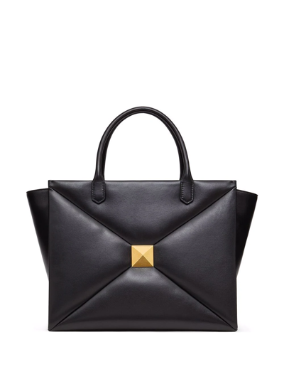 Shop Valentino Roman Stud Tote In Black