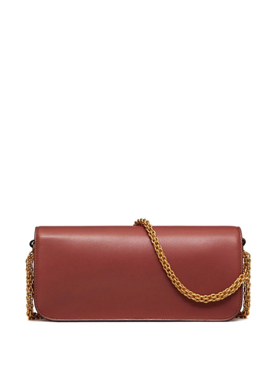 Shop Valentino Vlogo Chain Shoulder Bag In Brown