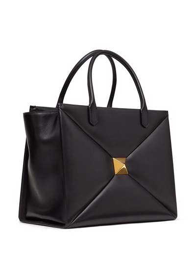 Shop Valentino Roman Stud Tote In Black