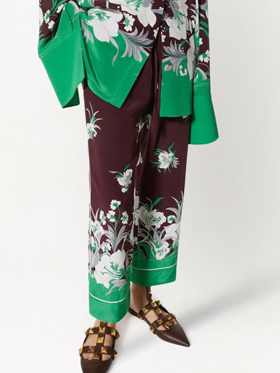 花卉图案阔腿裤