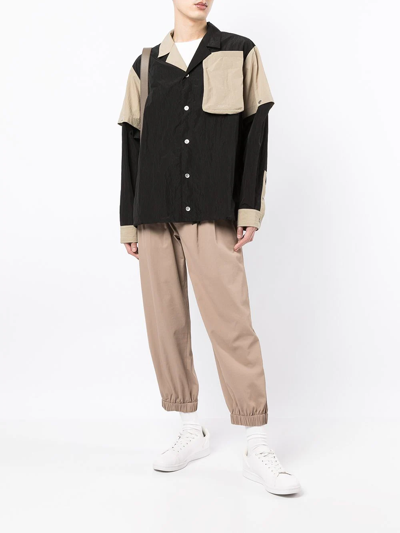 Shop Ports V Detachable-sleeve Shirt Jacket In Black