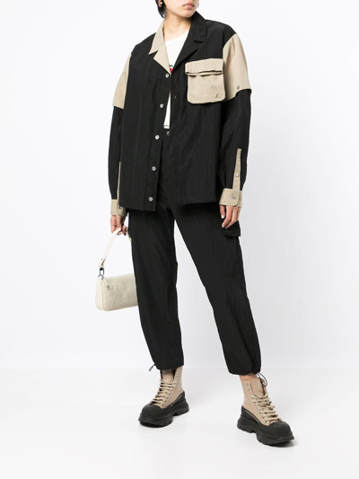 Shop Ports V Detachable-sleeve Shirt Jacket In Black