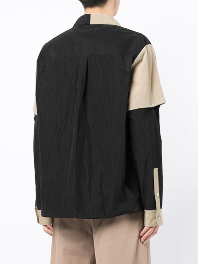 Ports V Detachable-sleeve Shirt Jacket In Black