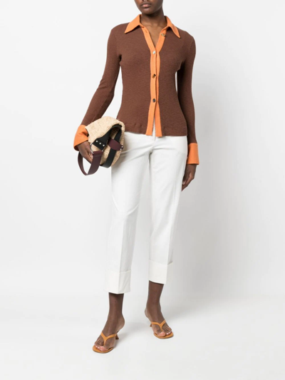 Shop Peserico Cropped Straight-leg Trousers In Neutrals