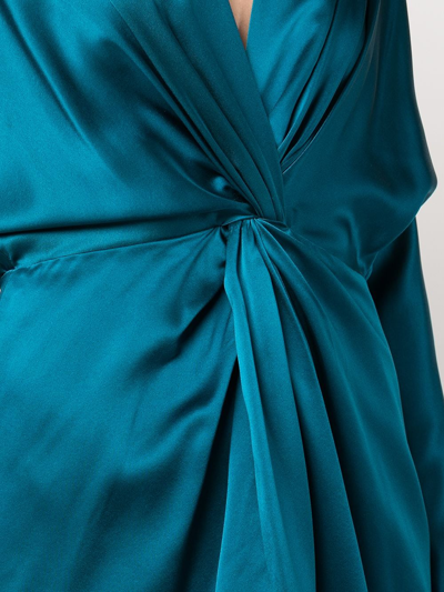 Shop Michelle Mason Twist-detail Silk Dress In Blue