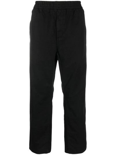 Shop Carhartt Flint Logo-patch Trousers In Black