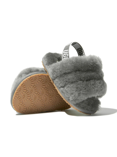 Shop Ugg Logo-slingback Sandals In Grey