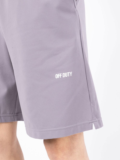 Shop Off Duty Rigg Logo Print Track Shorts In Purple