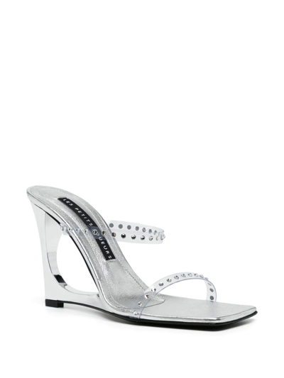 Shop Les Petits Joueurs Lucas 110mm Crystal-embellished Sandals In Silver