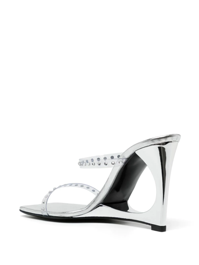 Shop Les Petits Joueurs Lucas 110mm Crystal-embellished Sandals In Silver