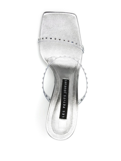 Shop Les Petits Joueurs Lucas 110mm Crystal-embellished Sandals In Silver
