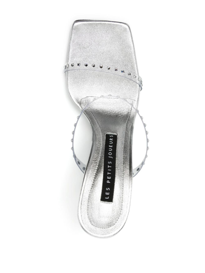 Les Petits Joueurs Lucas 110mm Crystal-embellished Sandals In Silver