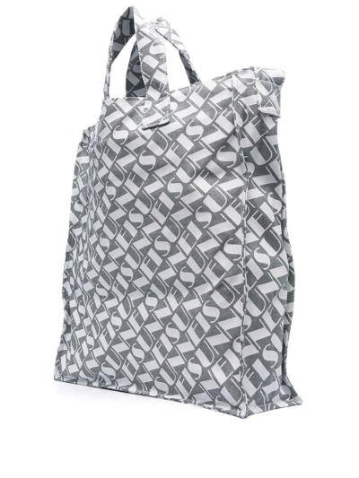 Shop Sunnei All-over Logo-print Tote Bag In White