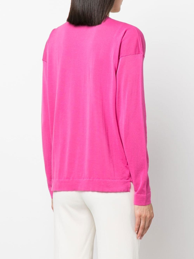 Shop Drumohr Loose-fit V-neck Jumper In Pink
