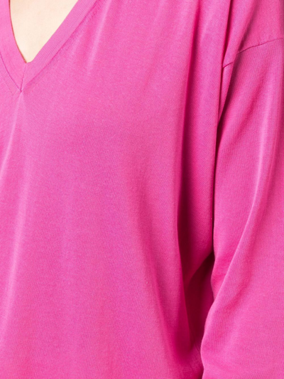 Shop Drumohr Loose-fit V-neck Jumper In Pink