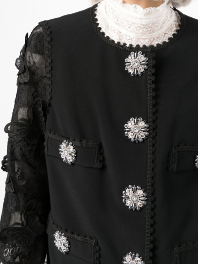 Shop Andrew Gn Crystal-button Jacket In Black