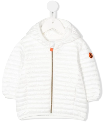 Shop Save The Duck Logo-patch Detail Hooded Jacket In White