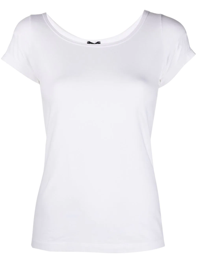 Shop Aspesi Scoop Neck T-shirt In White