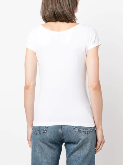 Shop Aspesi Scoop Neck T-shirt In White