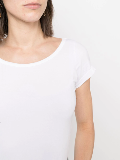 Shop Aspesi Scoop Neck T-shirt In White