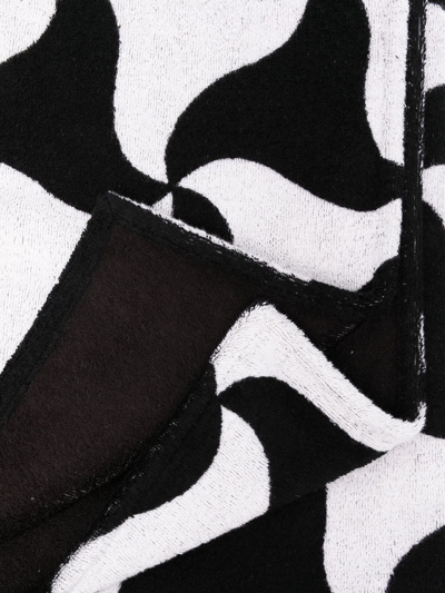 Shop Bottega Veneta Abstract-print Beach Towel In Black