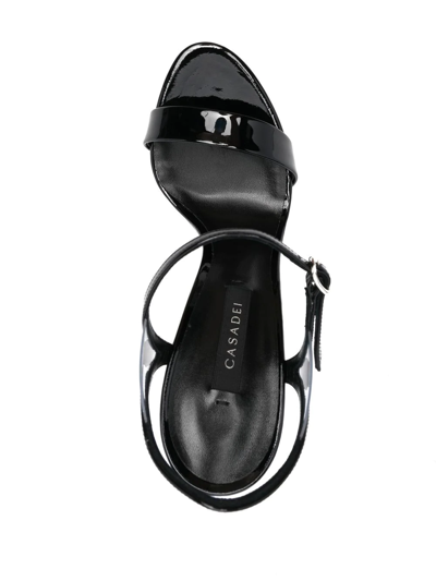 Shop Casadei Open-toe 130mm Heel Sandals In Black