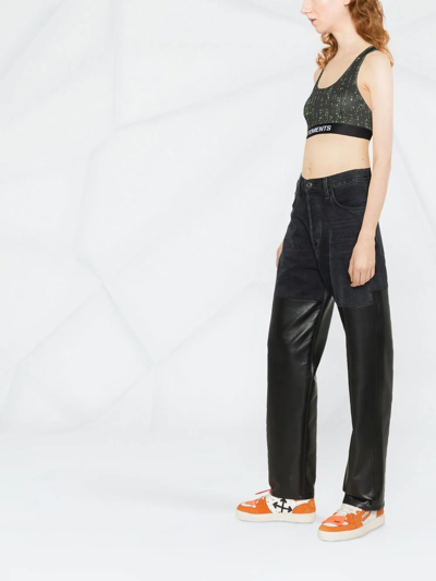 Shop Vetements Logo-underband Cropped Vest In Black