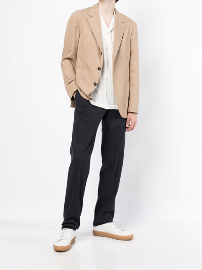 Pt Torino Pressed-crease Four-pocket Chinos In Blue