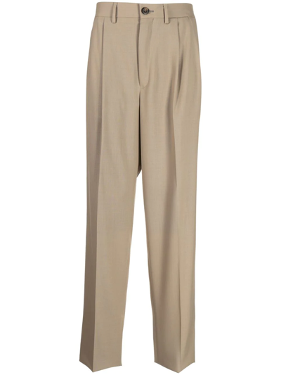 Shop Caruso Pleat-detail Four-pocket Tailored Trousers In Brown
