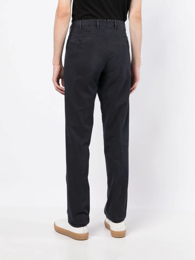 Pt Torino Pressed-crease Four-pocket Chinos In Blue