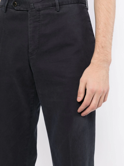 Pt Torino Pressed-crease Four-pocket Chinos In Blue