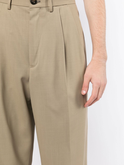 Shop Caruso Pleat-detail Four-pocket Tailored Trousers In Brown