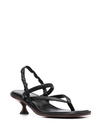 Tod's Thong-strap Leather Slingback Sandals In Black