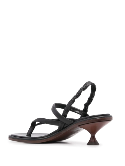 Tod's Thong-strap Leather Slingback Sandals In Black