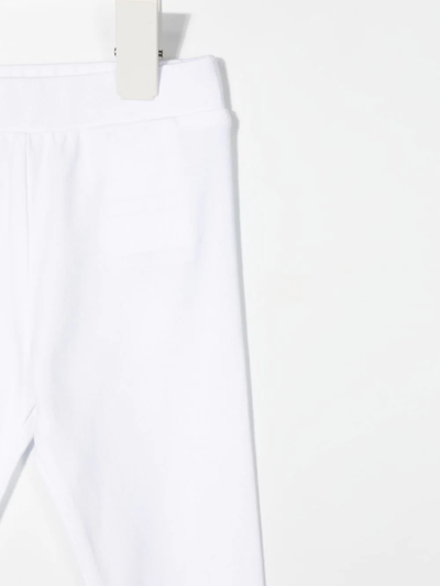 Shop Moncler Logo-print Cotton Leggings In White