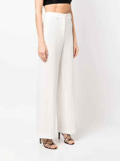 Shop Alberto Biani High-waist Wide-leg Trousers In White