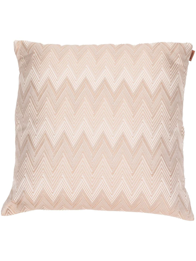Shop Missoni Zigzag-pattern Feather Down Cushion In Neutrals