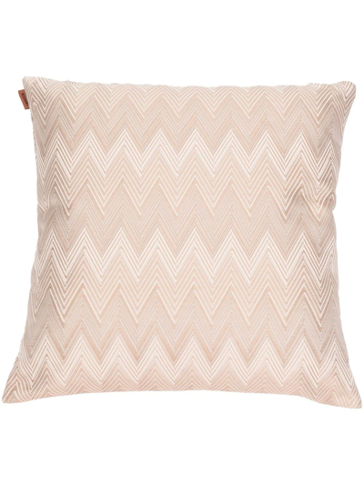 Missoni Zigzag-pattern Feather Down Cushion In Neutrals