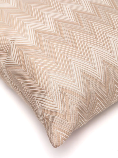Shop Missoni Zigzag-pattern Feather Down Cushion In Neutrals
