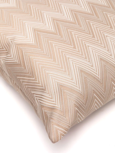 Missoni Zigzag-pattern Feather Down Cushion In Neutrals